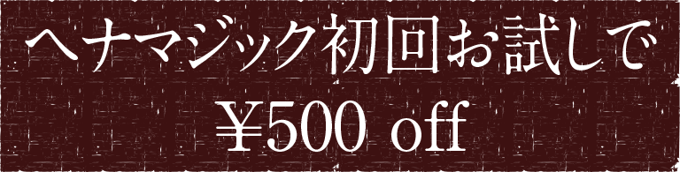 ヘナマジック初回お試しで¥500 off